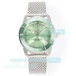BLS Swiss Replica Breitling Superocean Heritage Mint Green Dial Milanese Steel Watch 